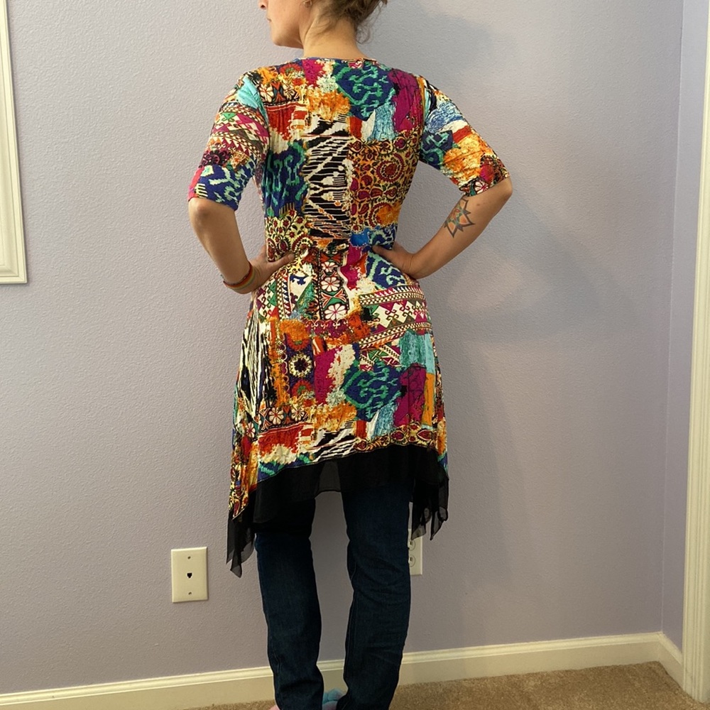 Nwot Cupio Colorful Patchwork Pattern Asymmetric … - image 6